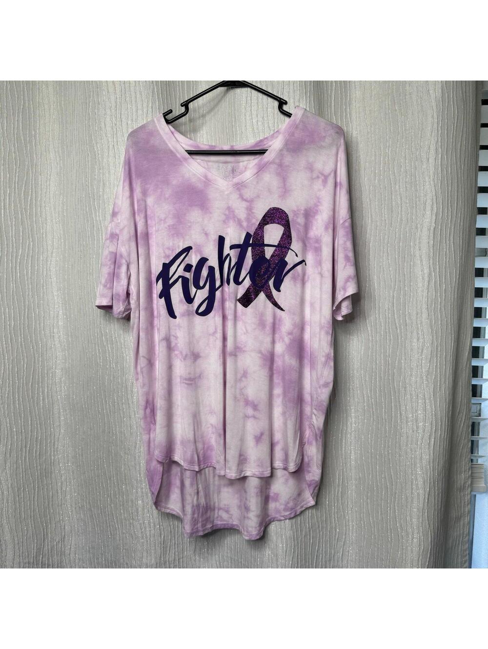 Purple tie-dye cancer fighter shirt